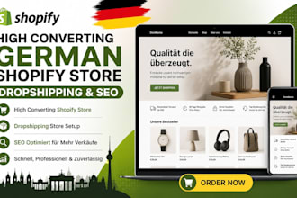 build a high converting german shopify store, dropshipping and SEO
