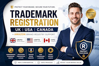 register your trademark in UK, USA, canada and amazon brand registry