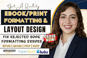 do book formatting, fix rejected book, formatting errors for publishing approval