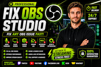 fix obs studio streaming, audio, camara and perfomance issue