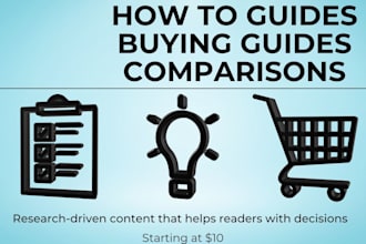 write how to articles, product comparisons or buying guides