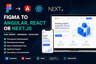 convert figma to angular, react or nextjs responsive website