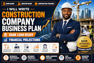 write business plan for construction company contractor bank loans projections