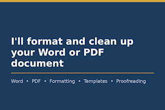 format and clean up your word or PDF document