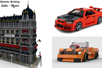 custom lego cars, bike,toys, minifigure, ships, and houses with pdf instructions