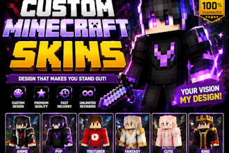 make custom minecraft skins for youtubers, streamers and smp players