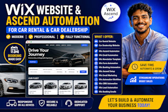 design car rental booking website with wix studio and setup wix ascend automate