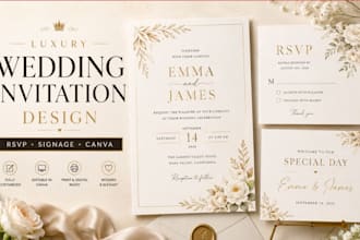 design personalized digital wedding rsvp invitation and signage