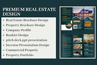 design premium real estate brochure, property booklet catalog guide presentation