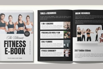 design health fitness ebook, pdf lead magnet, workout plan gym book