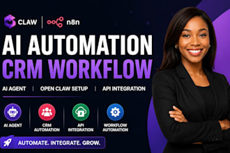 claw n8n ai automation , crm workflow, ai agent, open claw setup,api integration