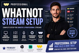 setup whatnot livestream with obs studio, overlays and professional scenes