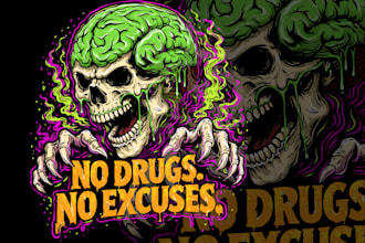 create a cool dark skull illustration