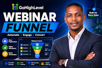 create gohighlevel webinar funnel with automation and CRM