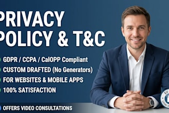 write professional terms and conditions and gdpr privacy policy