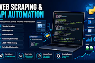 scrape websites and API using python build bots automation
