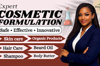develop custom cosmetic, skincare, hair care, and organic product formulas