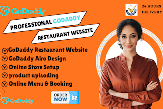 design professional godaddy restaurant website godaddy airo product uploading