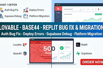 fix lovable base44 app replit bugs supabase production deploy backend migration