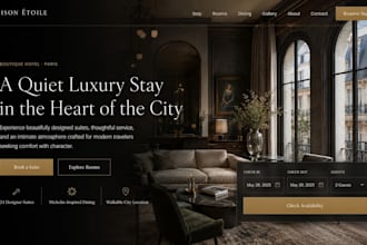 build squarespace boutique hotel website hotel booking rooms website