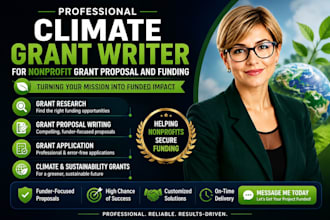 professional climate grant writer for nonprofit grant proposal and funding