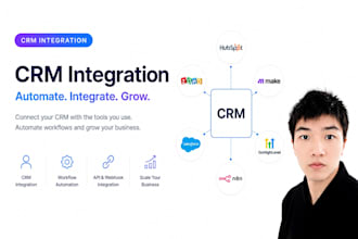 integrate your CRM with make, zapier, n8n or API