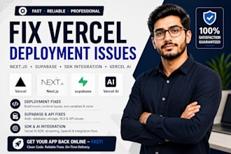 fix vercel deployment issues nextjs supabase web app, sdk integration vercel ai
