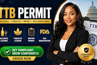 handle ttb permit, alcohol license, tobacco license and fda registration