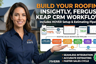 hover setup roofing insightly fergus keap CRM estimating sales workflow pipeline