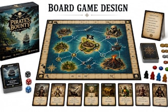 design your complete board game with map, cards, box art and  tile