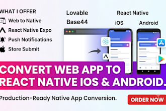 convert lovable base44 web app to ios android app capacitor x code claude code