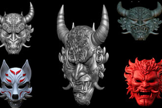 sculpt custom 3d mask, 3d helmet cosplay, 3d model helmet, mask for cosplay
