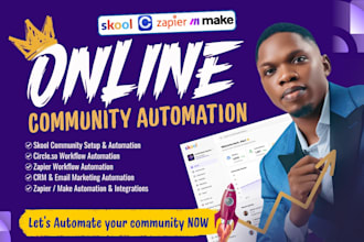 automate skool community circle so with zapier and email crm integration