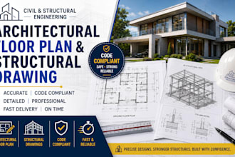 civil and structural engineering architectural floor plan and structural drawing