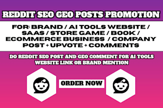 do reddit SEO post and GEO comment for ai tools website link or brand mention