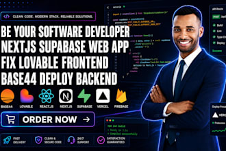 be your software developer nextjs supabase web app fix lovable base44 deployment