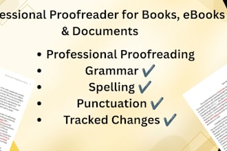 professionally proofread your book, ebook, or manuscript