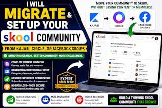 migrate and set up your skool community from kajabi, circle, or facebook groups