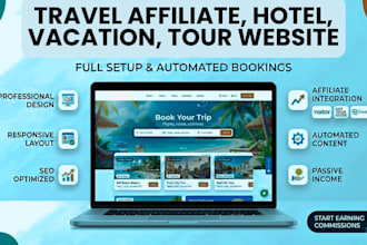 turnkey travel tour, vacation hotel website, travel affiliate automated booking