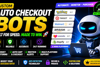 build pokemon bot autobot target bot lazada bot, checkout bot, auto checkout bot