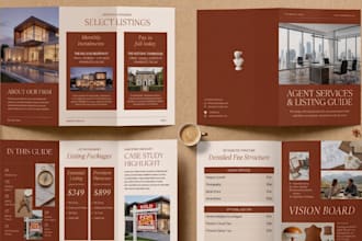 do trifold brochure design for real estate property listing bifold flyer layout