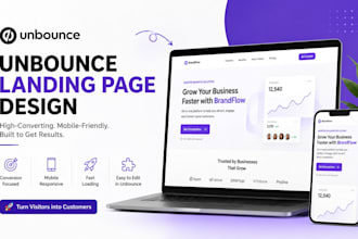 unbounce landing page, premium landing page design, landing page design
