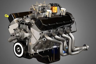do 3d cad design for car engines and automotive product