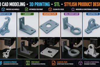do 3d cad design, 3d modeling in solidworks,print ready stl files