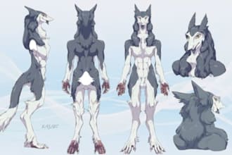 draw furry ref sheet anthro character furry oc  fursona ref sheet furry pfp