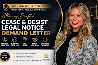 draft a cease and desist letter, legal notice, or demand letter