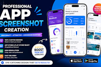 design professional app store google play app screenshots