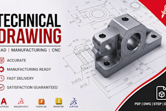 technical drawing, cad drawing, manufacturing drawing, cnc machining drawing