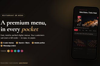 create a premium qr menu website for your restaurant or cafe