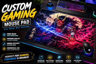 design custom gaming mouse pad, xxl desk mat anime and branded mouse pad artwork